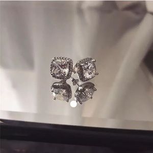 Real 925 sterling silver stud earrings cz